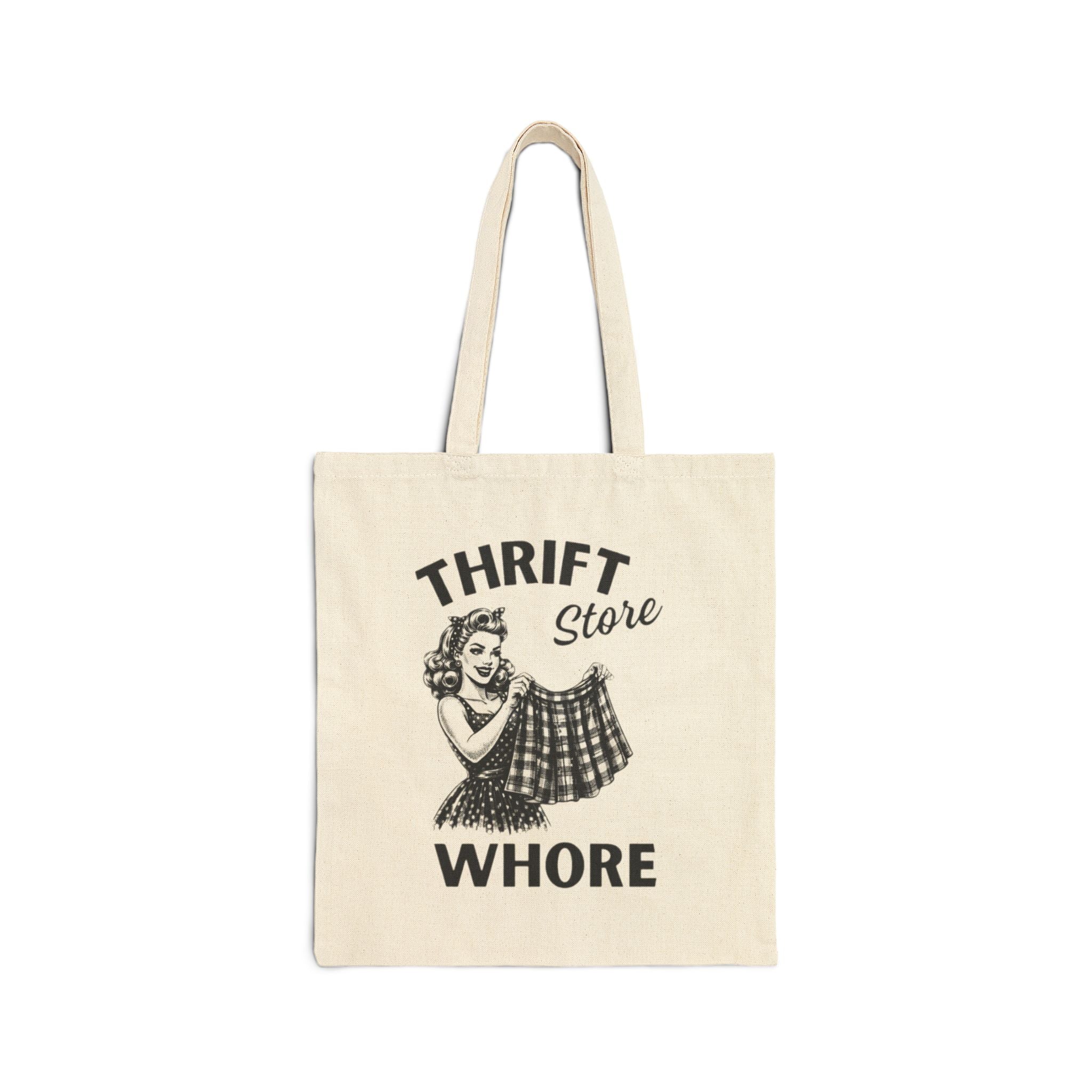 Canvas Tote Bag- Thrift store whore