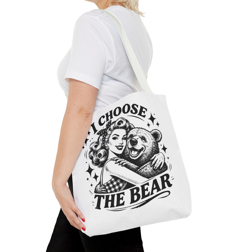 I Choose The Bear Retro Graphic Tote Bag