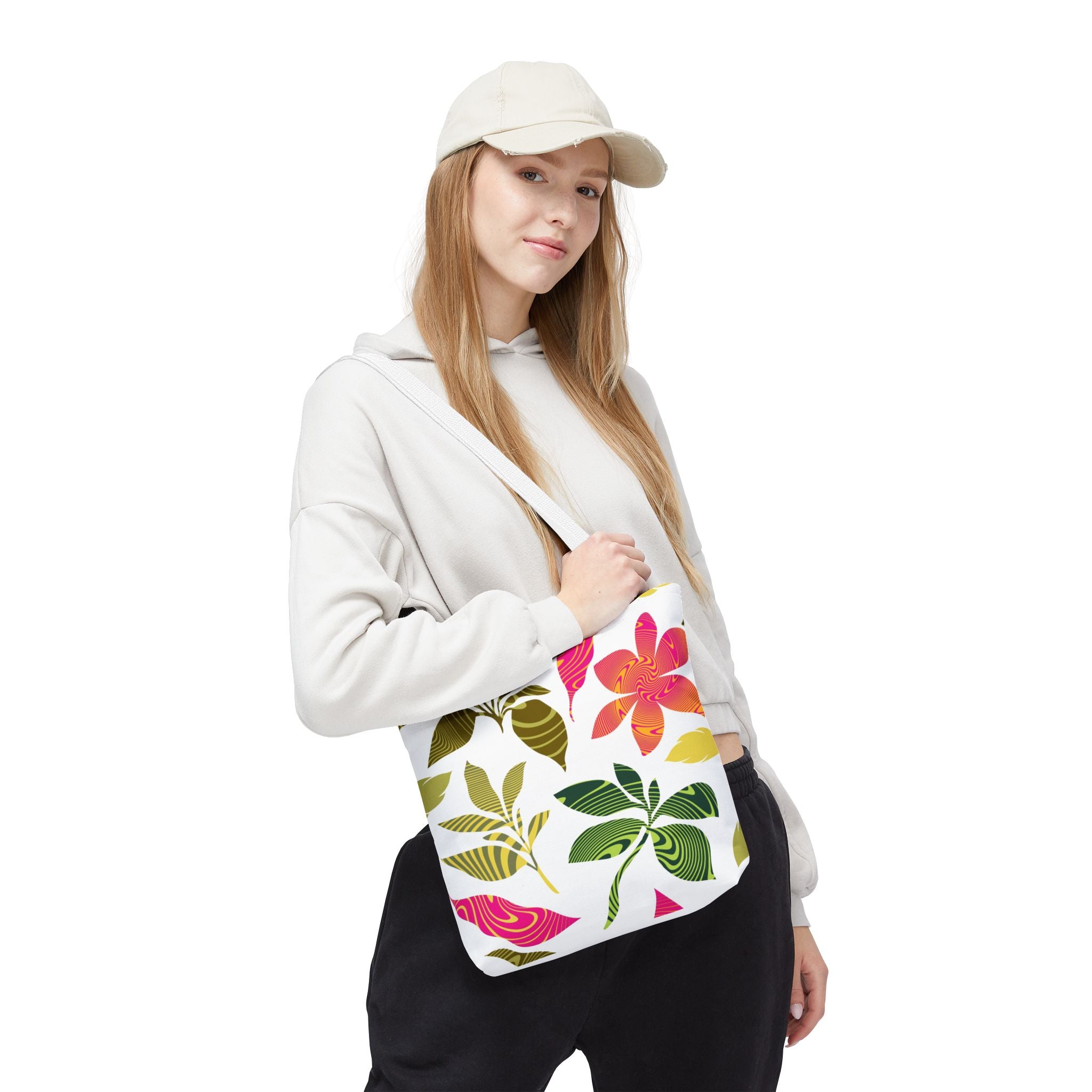 Tote Bag — Tropical Floral Print All-Over Tote