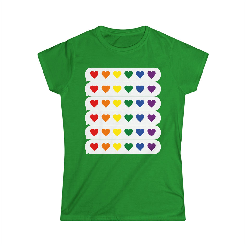 Rainbow Heart Grid Tee — LGBTQ+ Pride Women's T-Shirt