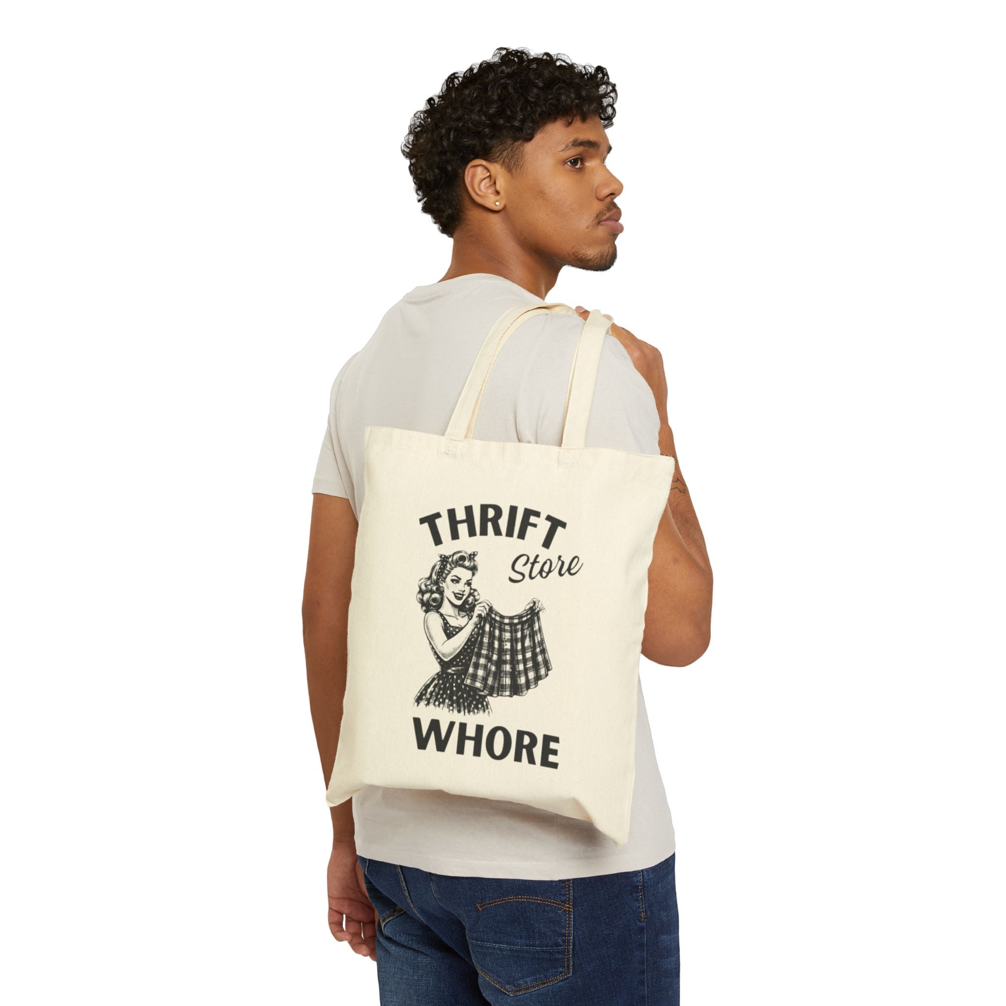 Canvas Tote Bag- Thrift store whore