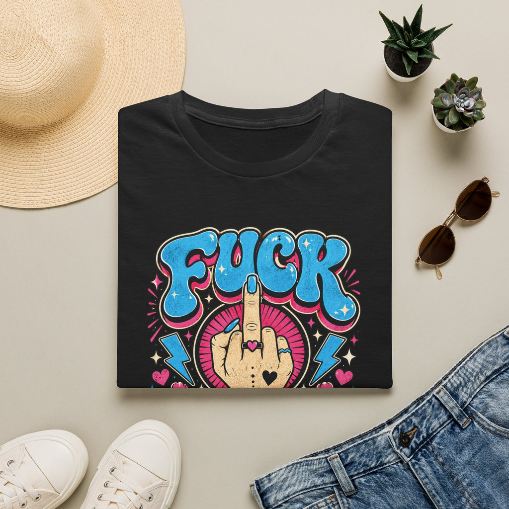 Fuck The Patriarchy Retro Tee, Groovy Feminist Middle Finger Shirt
