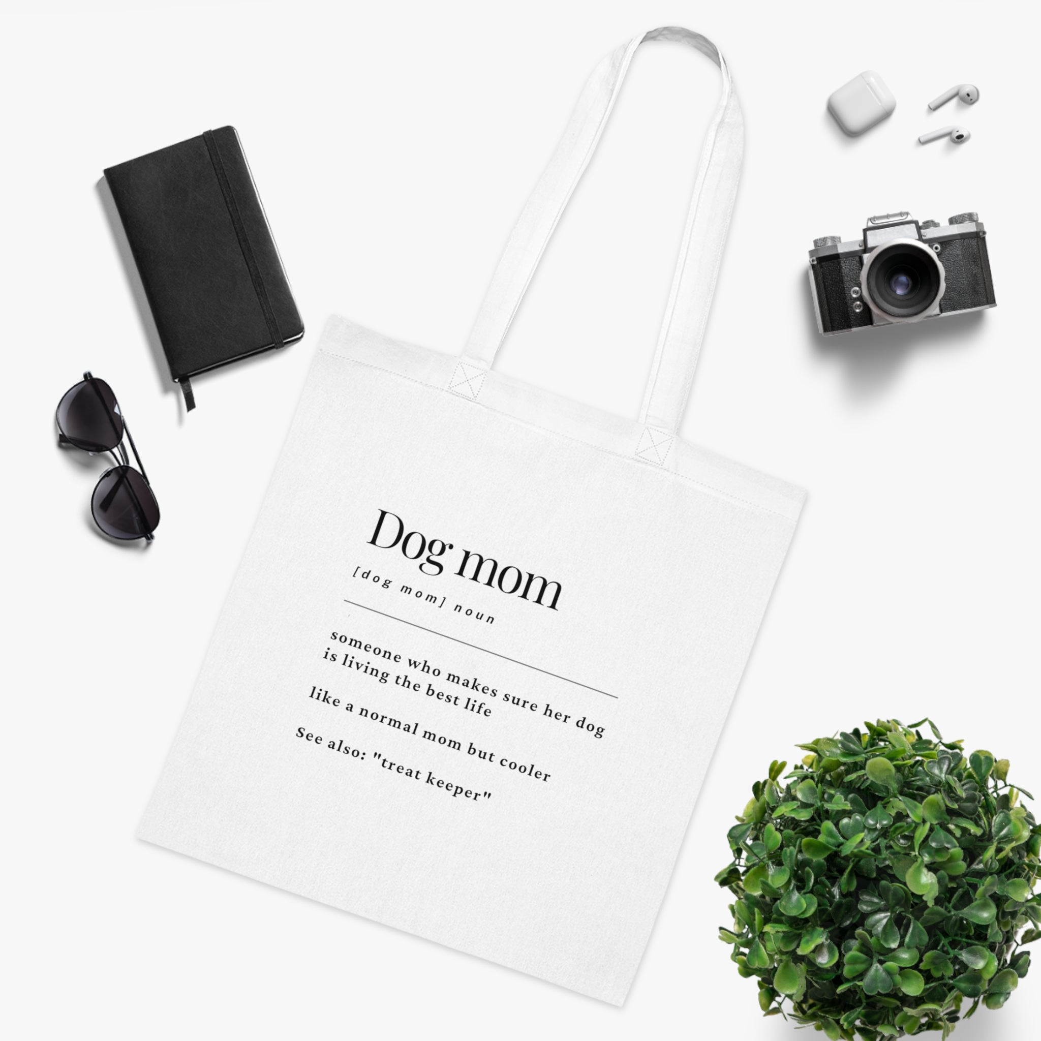 Dog Mom Definition Cotton Tote — Funny Dog Lover Gift Tote Bag