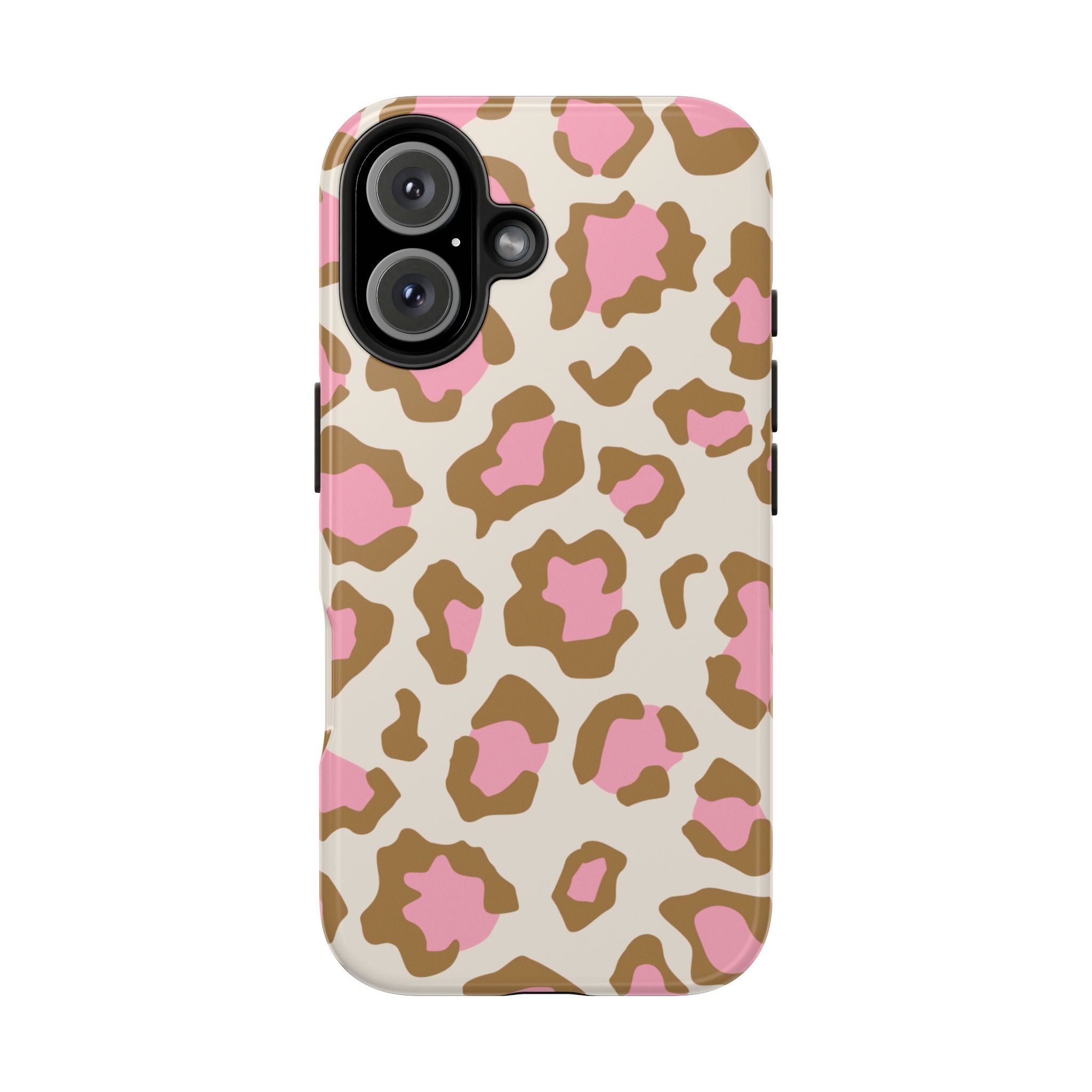Pink Leopard Tough Phone Case — Protective Animal Print Phone Cover