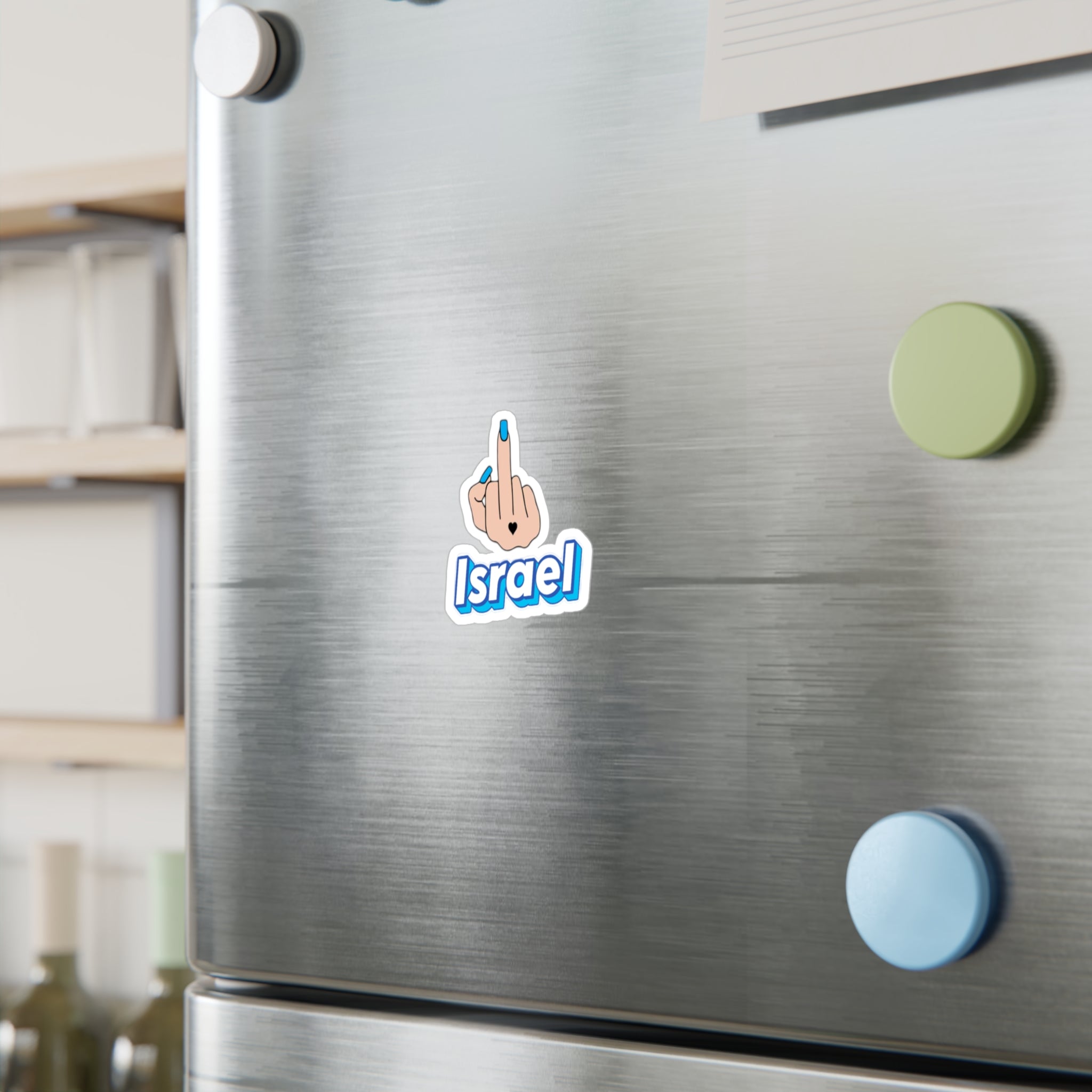 Israel Middle Finger Sticker — Kiss-Cut Vinyl Decal