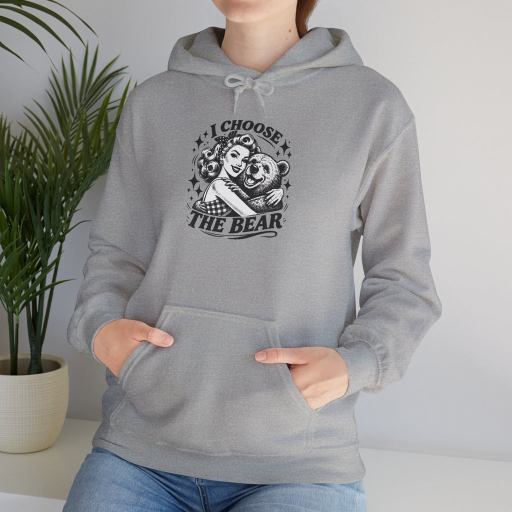 I Choose The Bear Hoodie — Cute Vintage Bear Graphic Sweatshirt