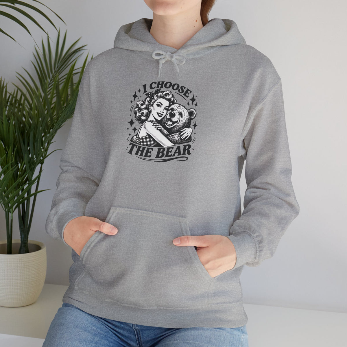 I Choose The Bear Hoodie — Cute Vintage Bear Graphic Sweatshirt