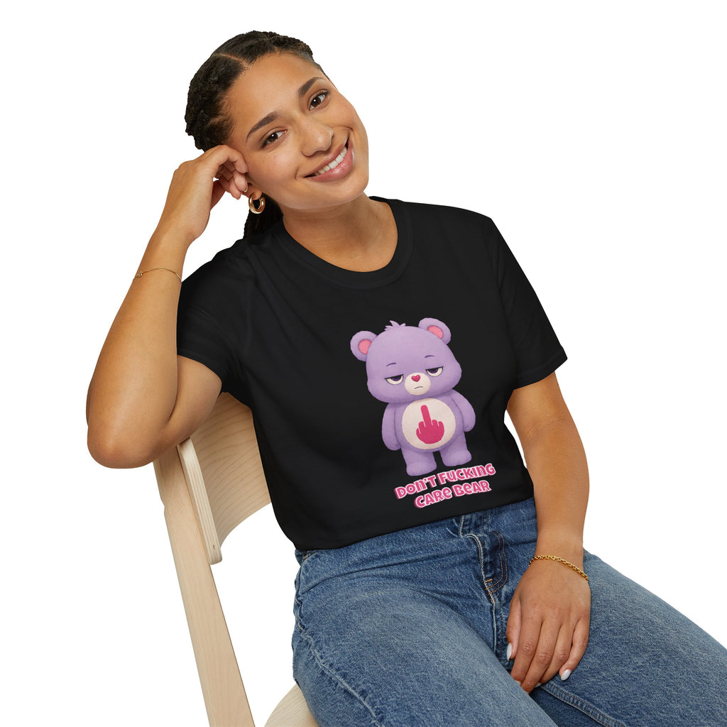 Don’t Care Bear Funny Sarcastic Shirt, Grumpy Bear Middle Finger Tee, Funny Women’s Graphic Tee, Sarcastic Gift for Her, IDGAF Shirt, Cute But Unbothered Tee, Funny Black Graphic Shirt, Sassy Bear...