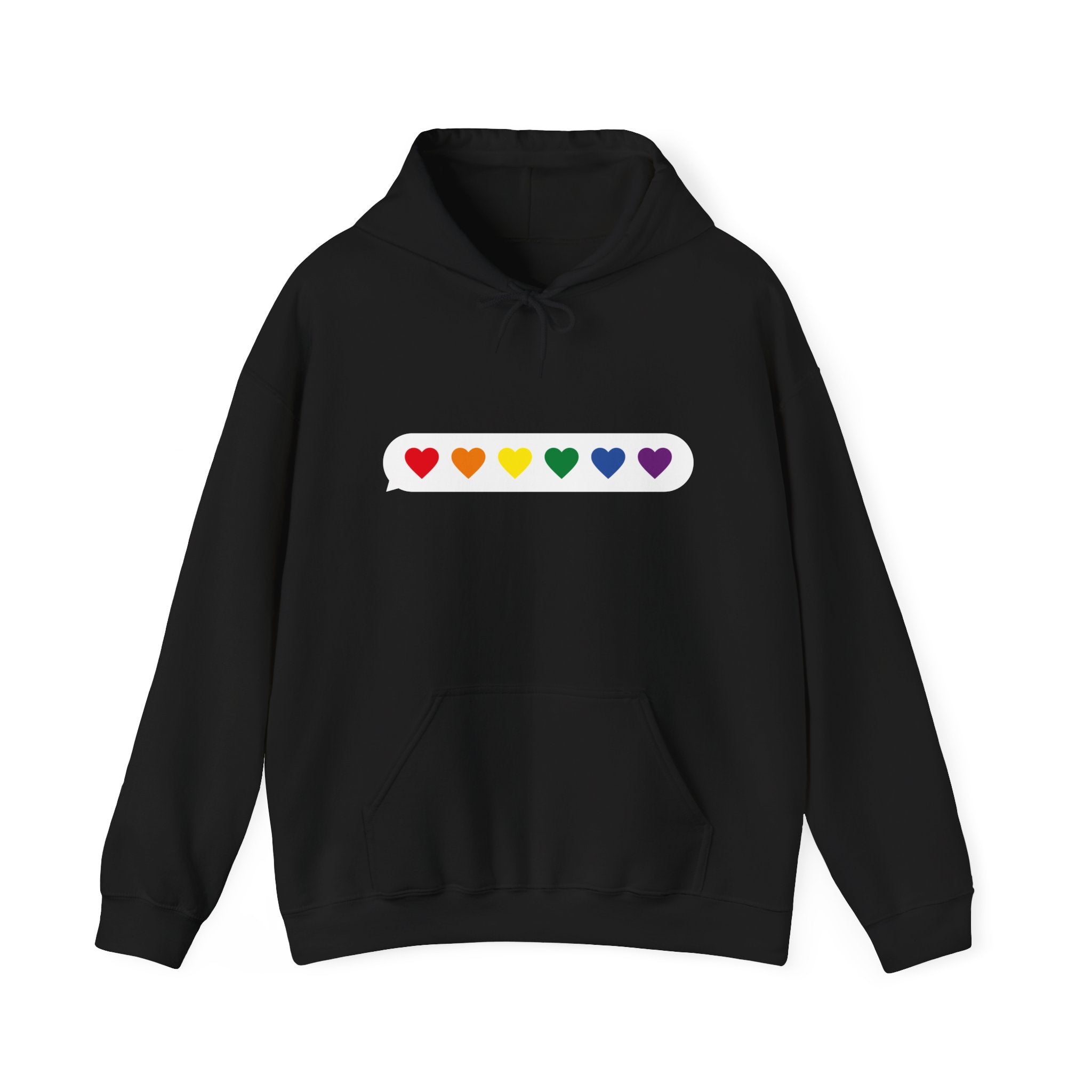Rainbow Heart Hoodie — Minimal LGBTQ+ Pride Sweatshirt