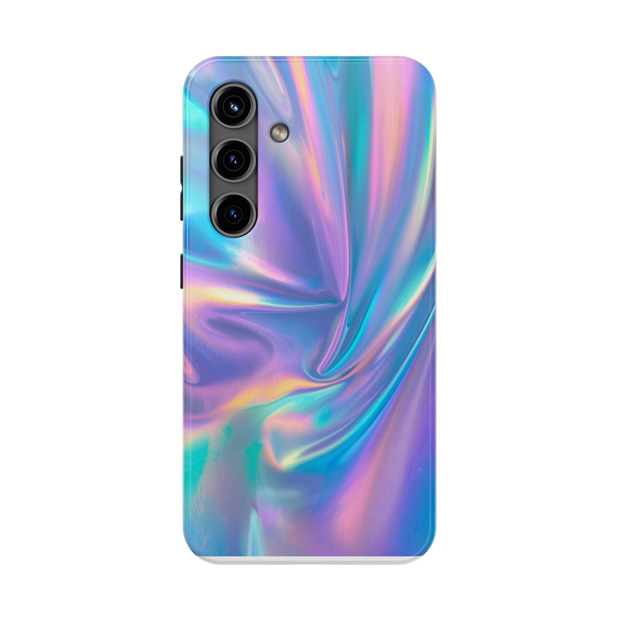 Iridescent Holographic Tough Phone Case – Shimmer Marble Protective Cover