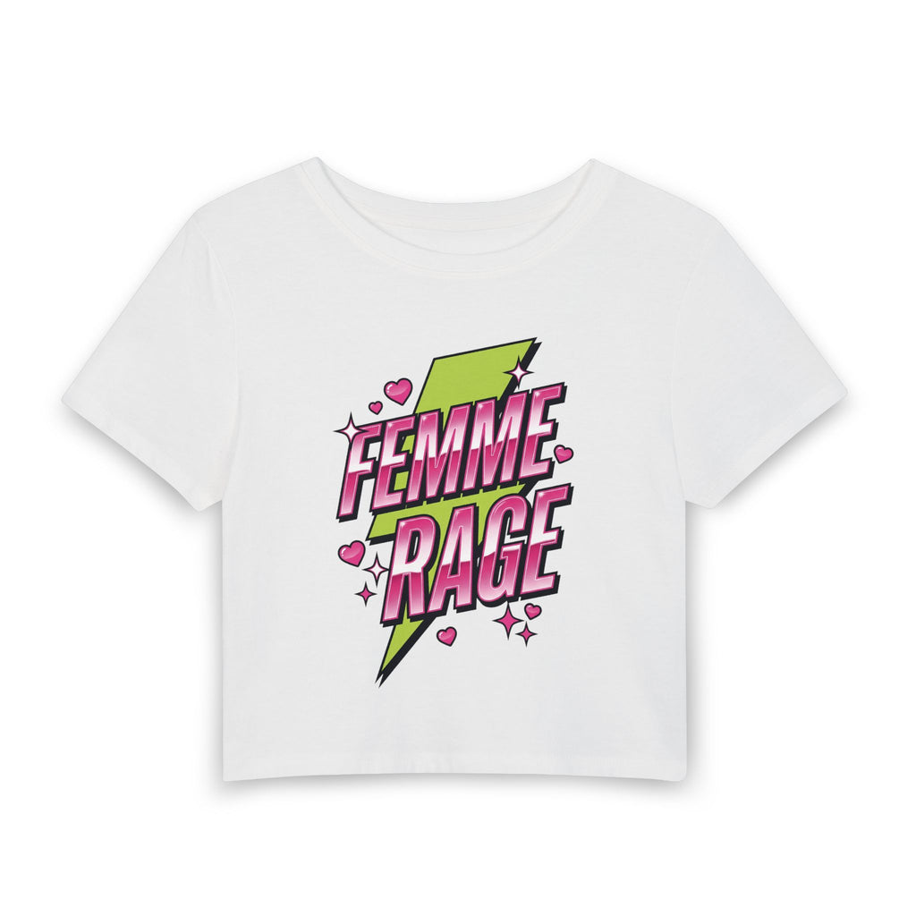 Femme Rage Baby Tee | Y2K Feminist Graphic Crop Top