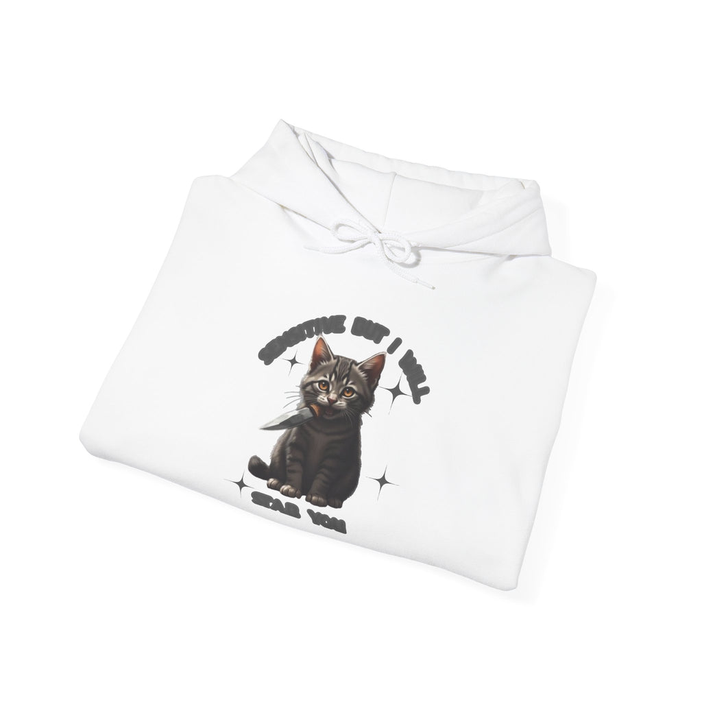 Cat Hoodie — "Sensitive, but I will stab you” Dark Cute Kitty