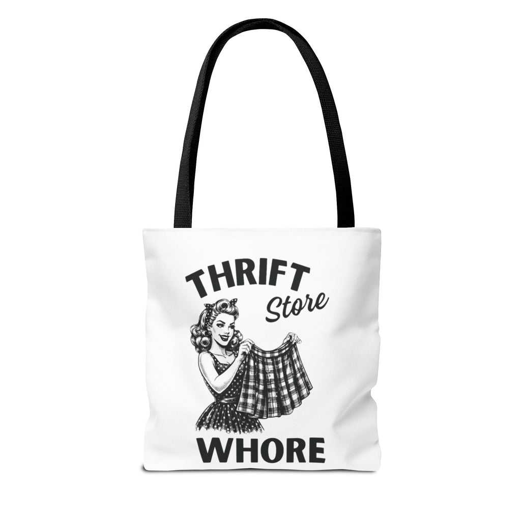 Thrift Store Whore Tote Bag – Funny Vintage Pin-Up Thrifting Quote