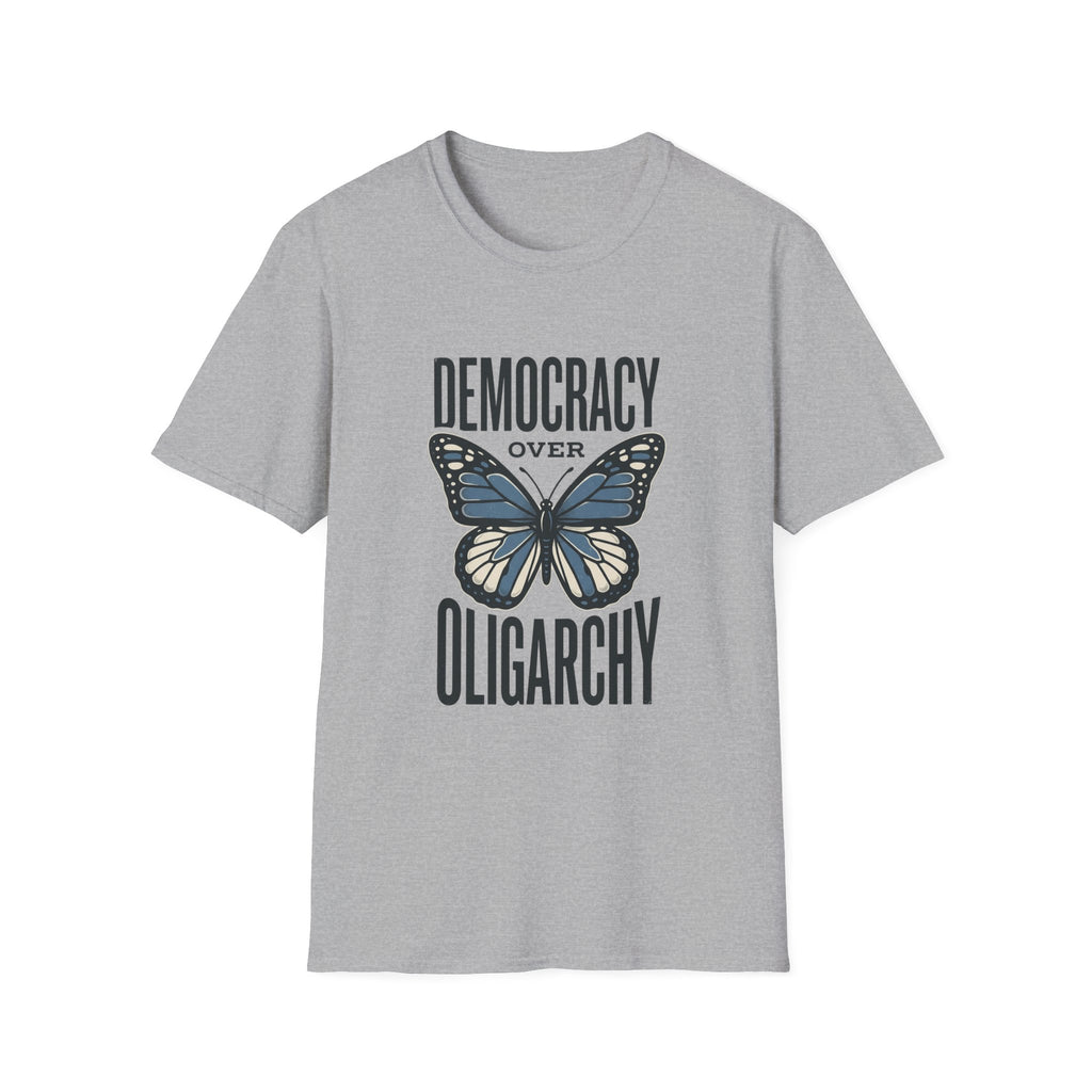 Democracy Over Oligarchy Shirt | Butterfly Political T-Shirt | Feminist Resistance Tee | Anti-Oligarchy Protest Shirt | Progressive Activist Gift