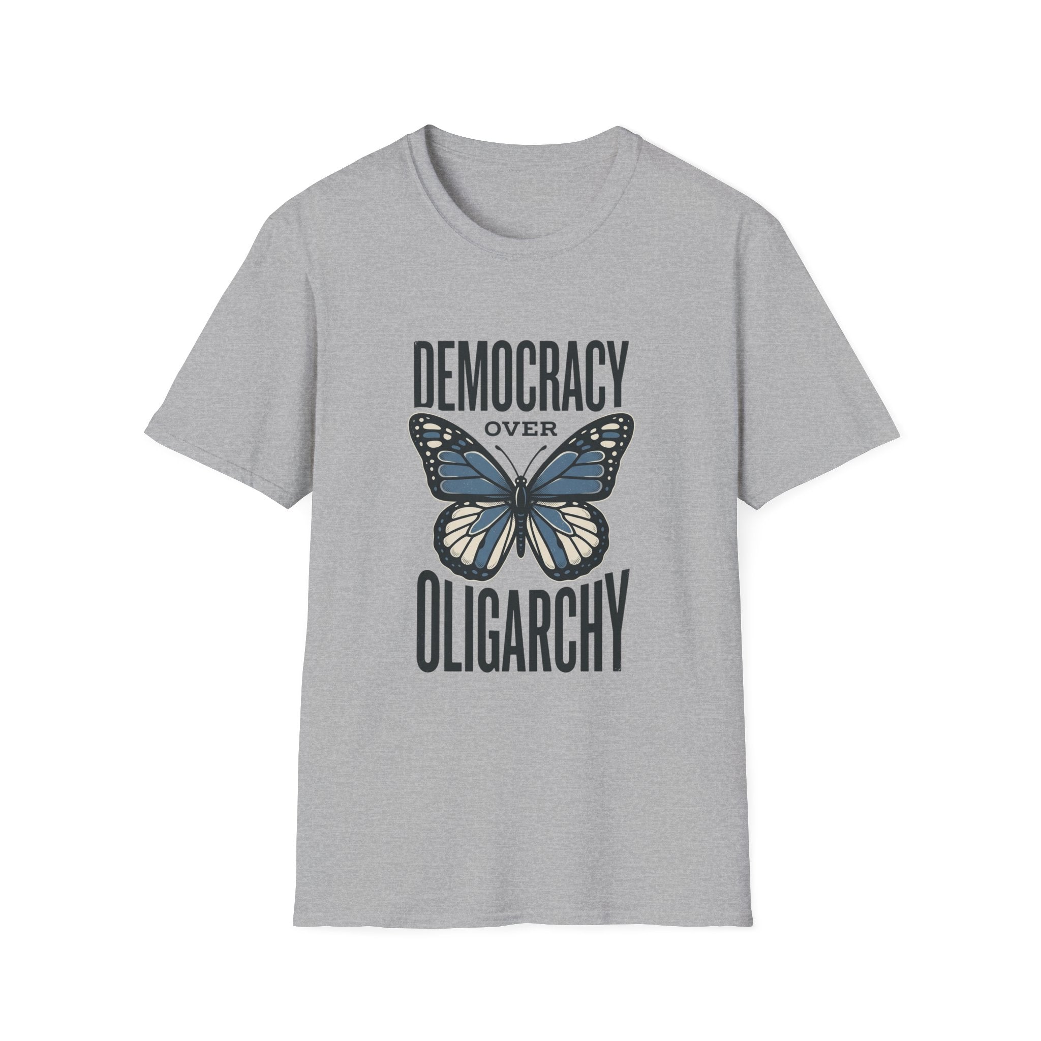 Democracy Over Oligarchy Shirt | Butterfly Political T-Shirt | Feminist Resistance Tee | Anti-Oligarchy Protest Shirt | Progressive Activist Gift