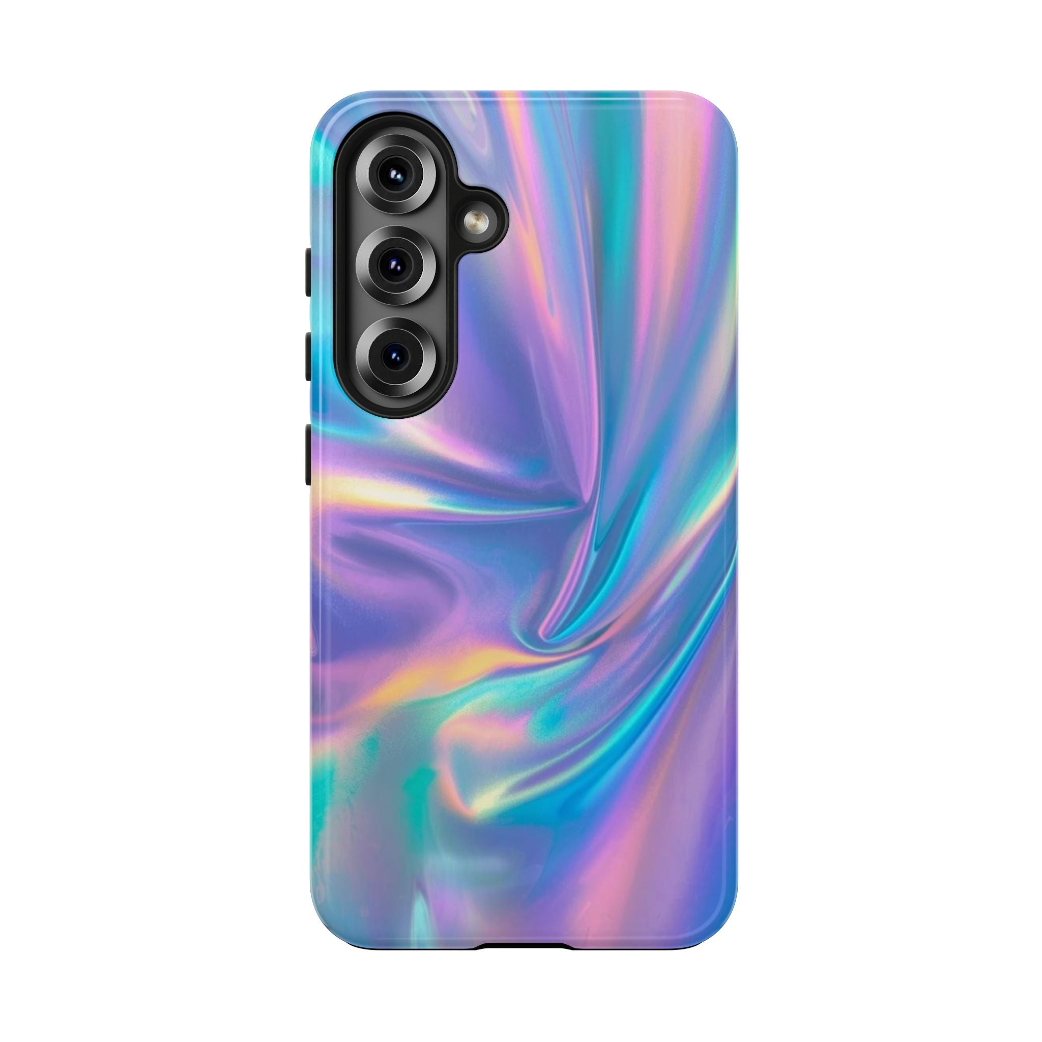Iridescent Holographic Tough Phone Case – Shimmer Marble Protective Cover