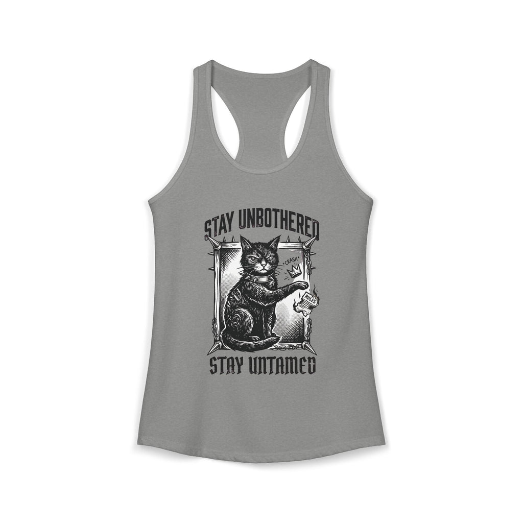 Stay Unbothered Stay Untamed Black Cat Tank Top | Edgy Cat Shirt | Unapologetic Women’s Tank | Dark Aesthetic Cat Tee | Glitter and Rage