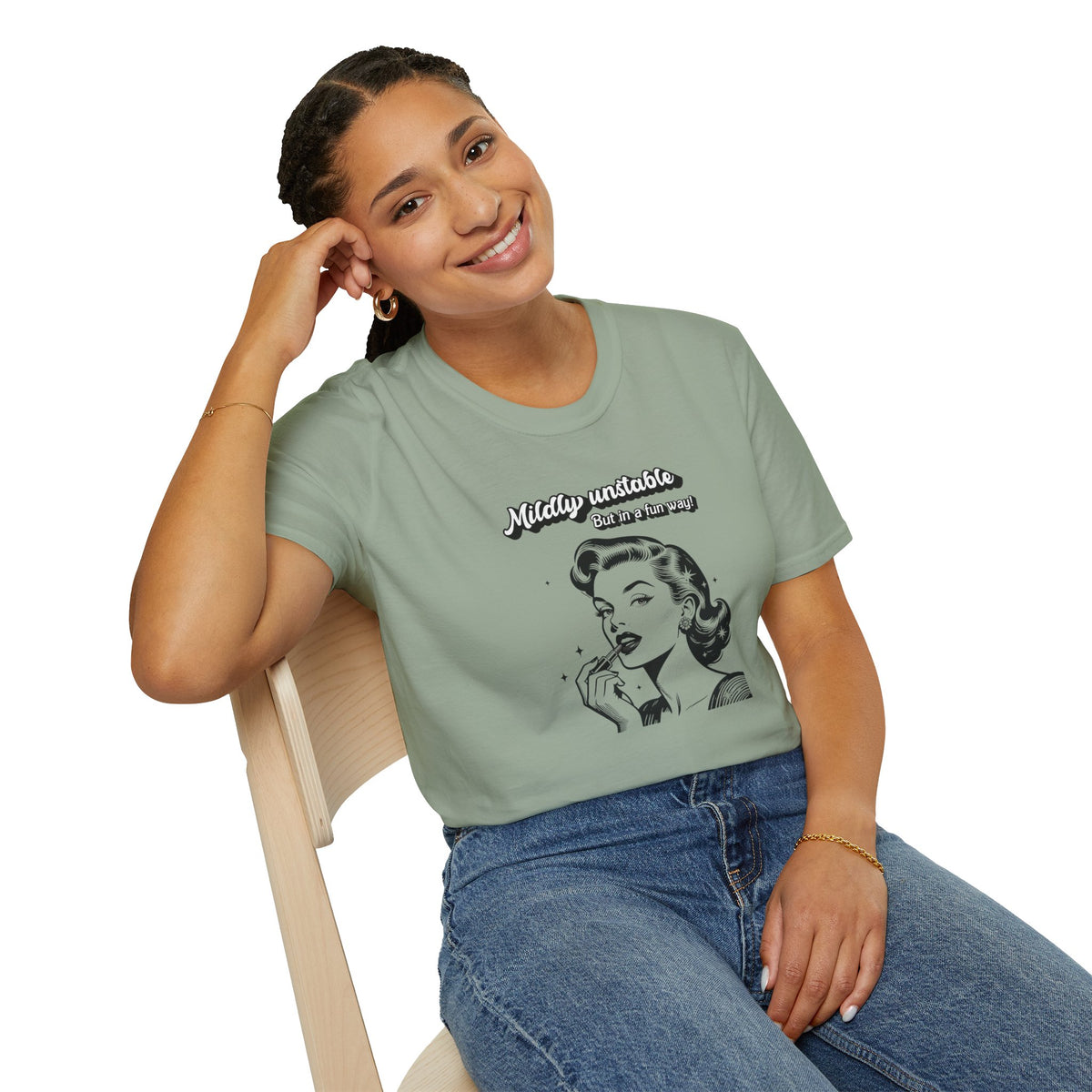Mildly Unstable Retro Pinup Women's T-Shirt — Vintage Graphic Tee