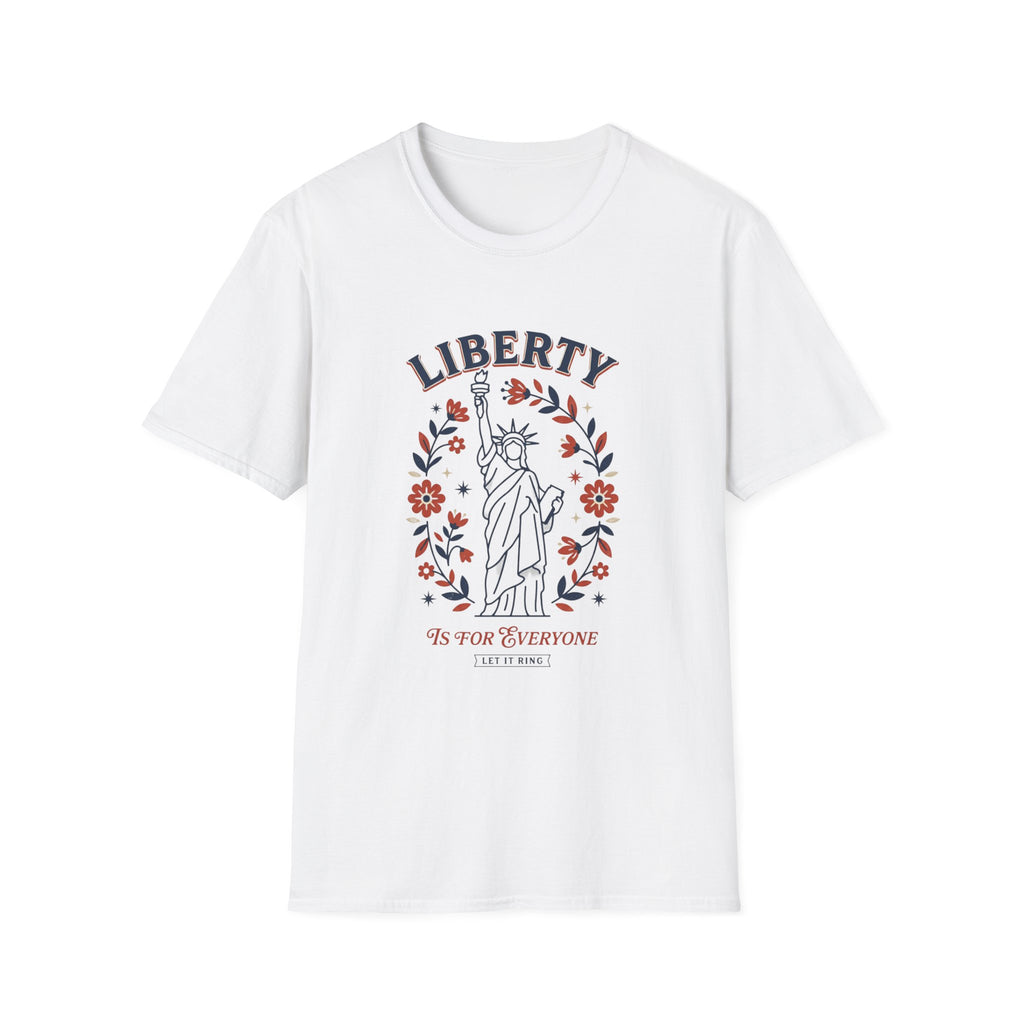 Liberty Is For Everyone Shirt, Statue of Liberty Feminist Tee, Patriotic Women’s Rights Shirt, Let It Ring Graphic Tee, Political Activist Shirt, Floral Statue of Liberty Tee, Fourth of July Feminist...