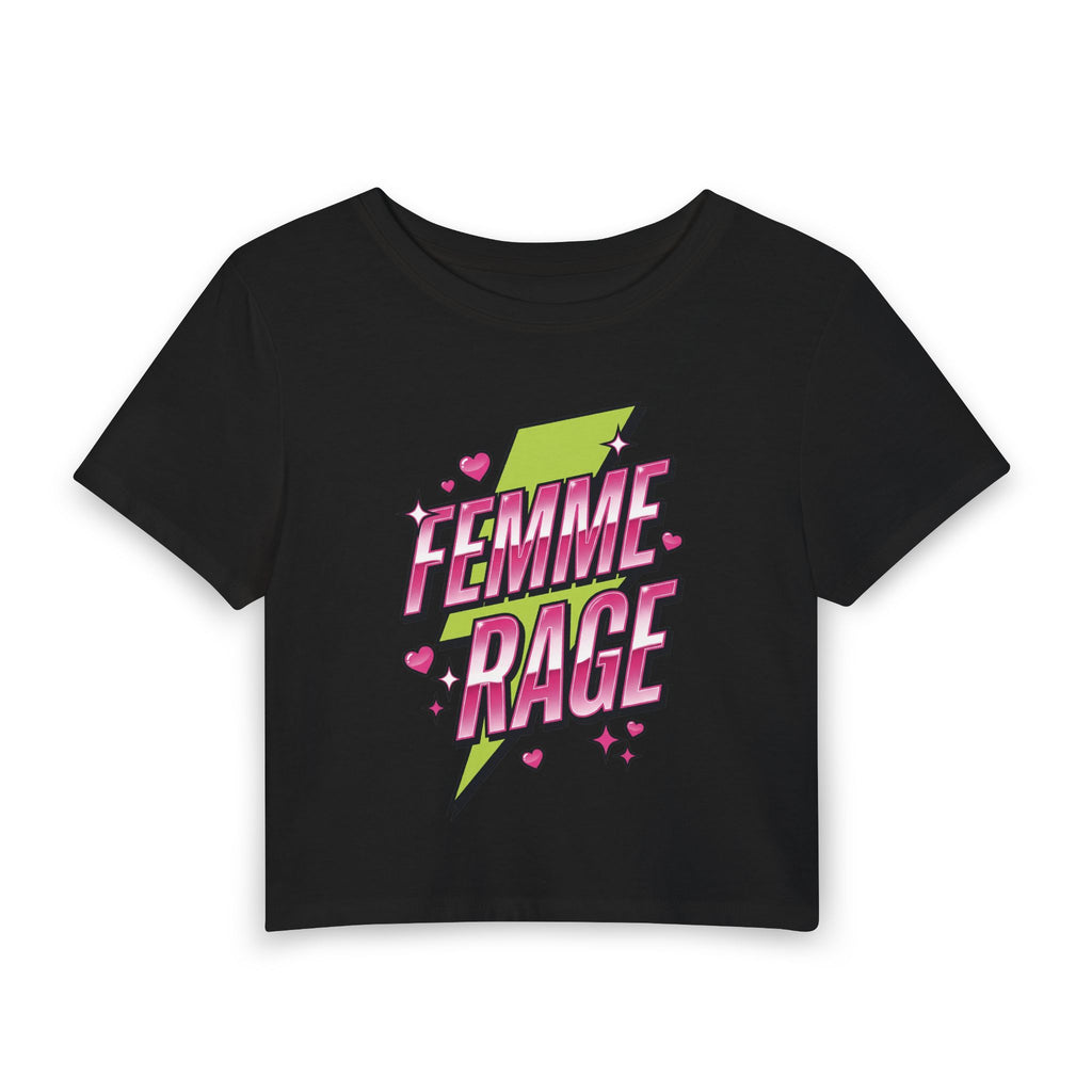 Femme Rage Baby Tee | Y2K Feminist Graphic Crop Top