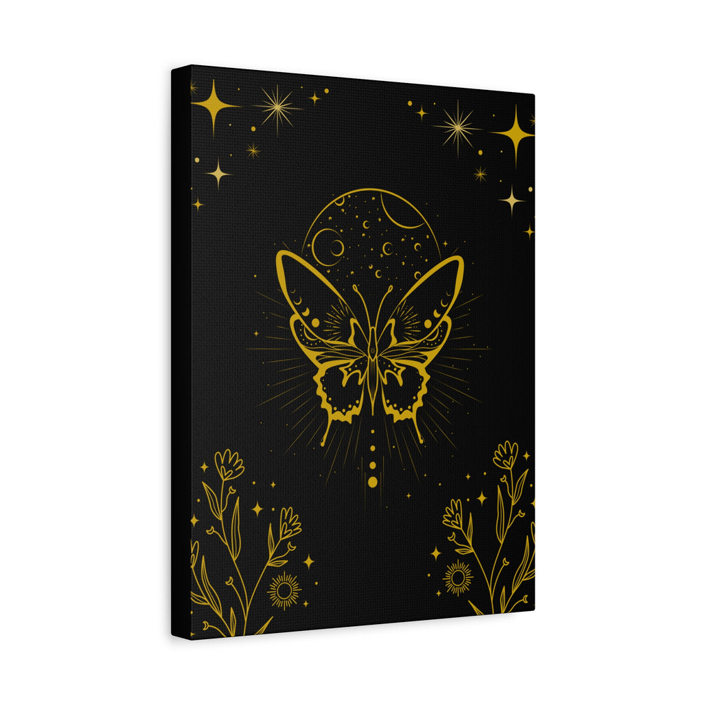 Mystic Gold Butterfly Canvas Wall Art