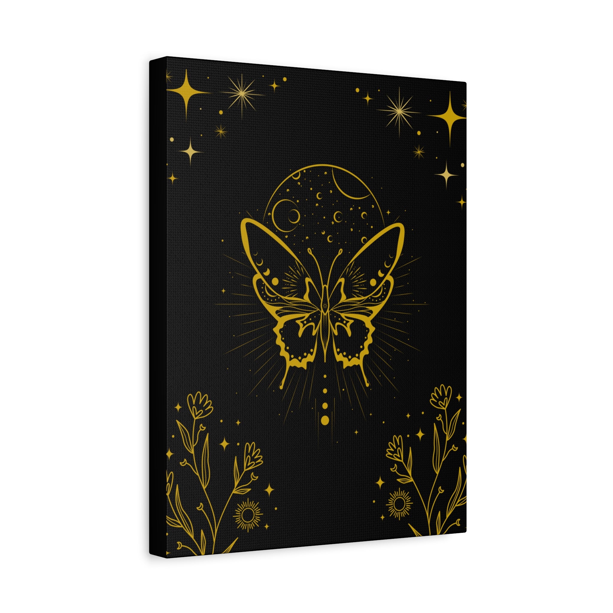 Mystic Gold Butterfly Canvas Wall Art