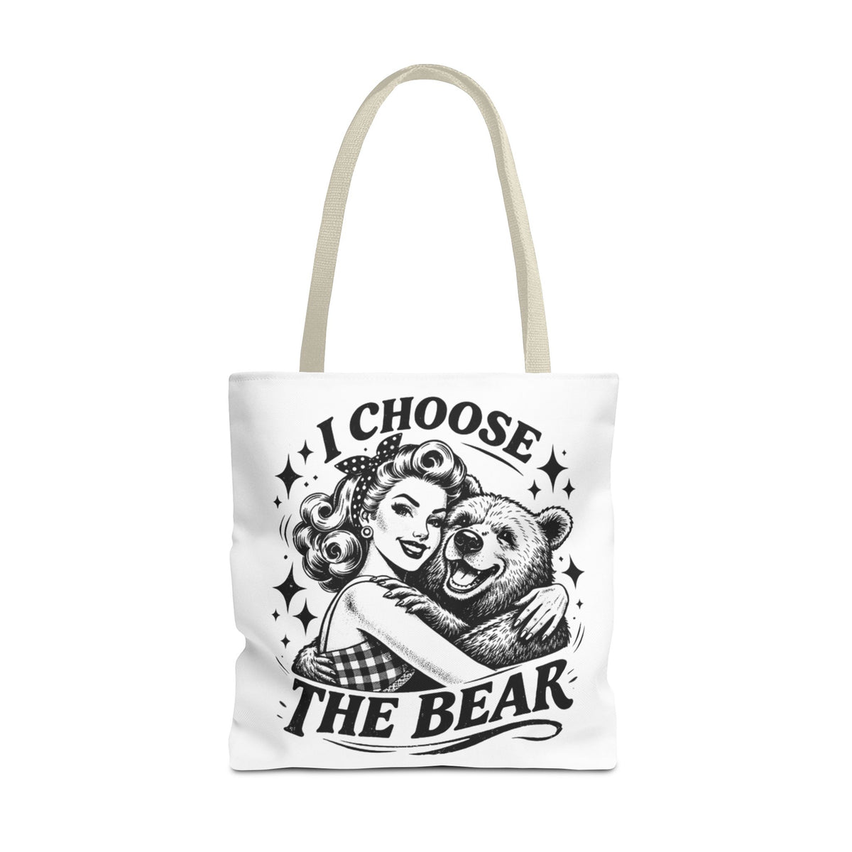 I Choose The Bear Retro Graphic Tote Bag