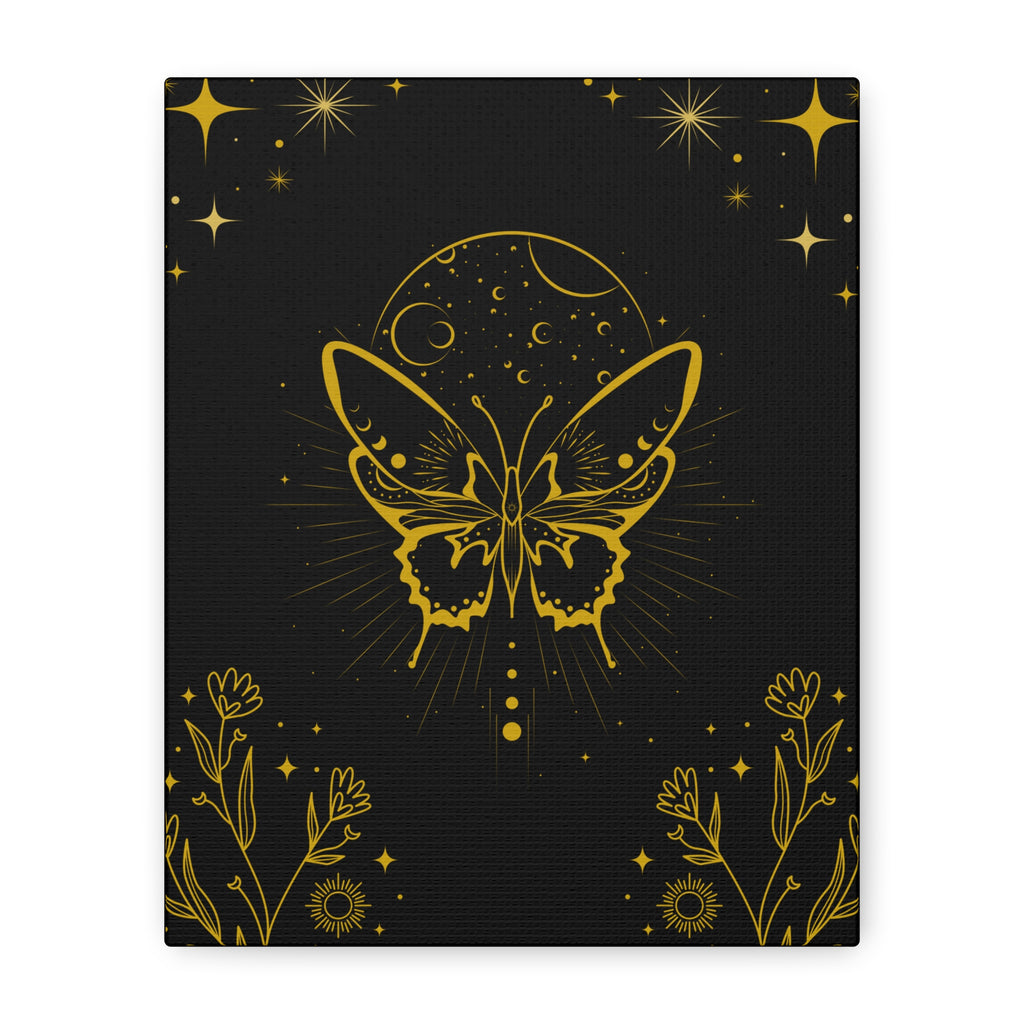 Mystic Gold Butterfly Canvas Wall Art