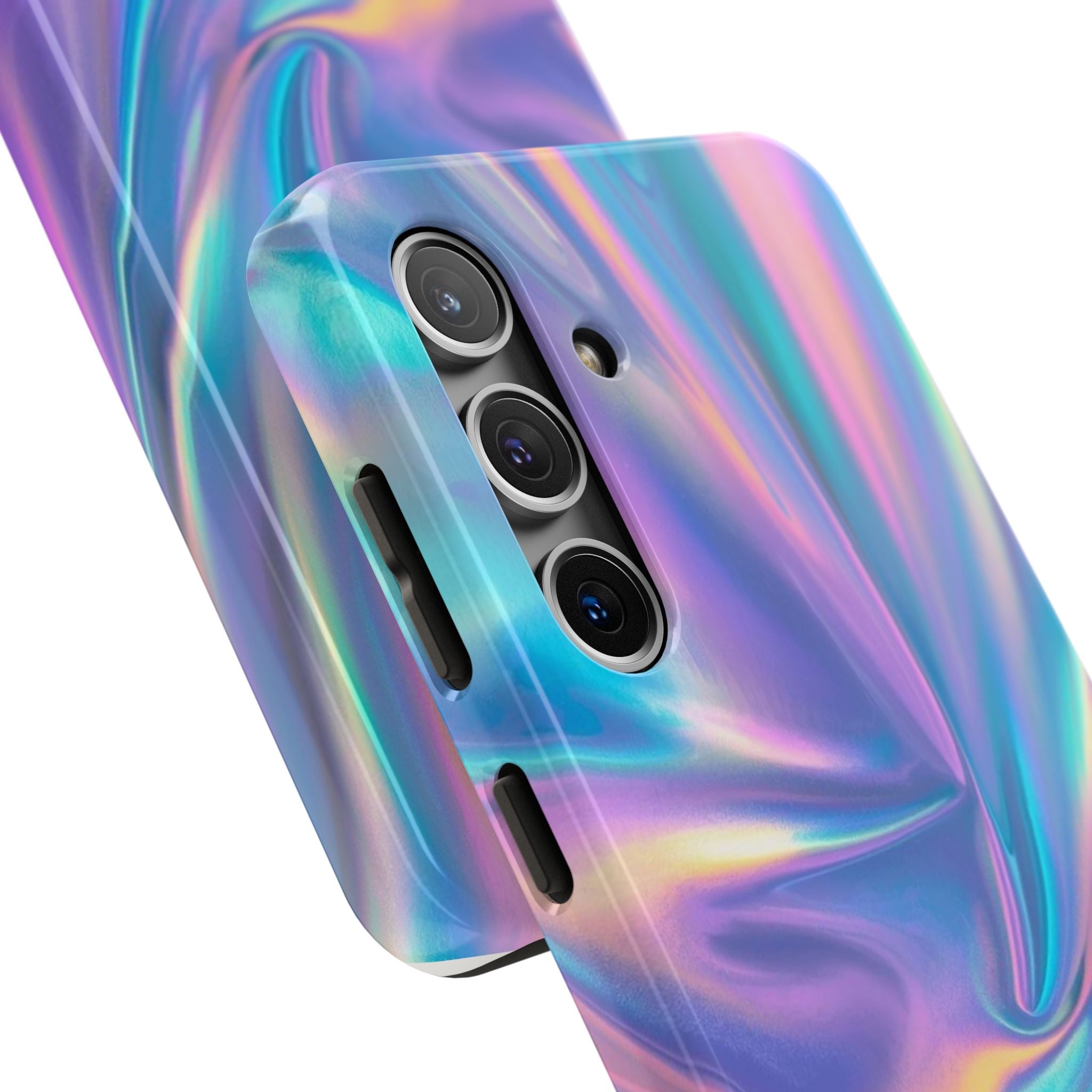 Iridescent Holographic Tough Phone Case – Shimmer Marble Protective Cover