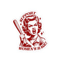 Support Women's Rage Kiss-Cut Sticker — Retro Feminist Baseball Bat Design