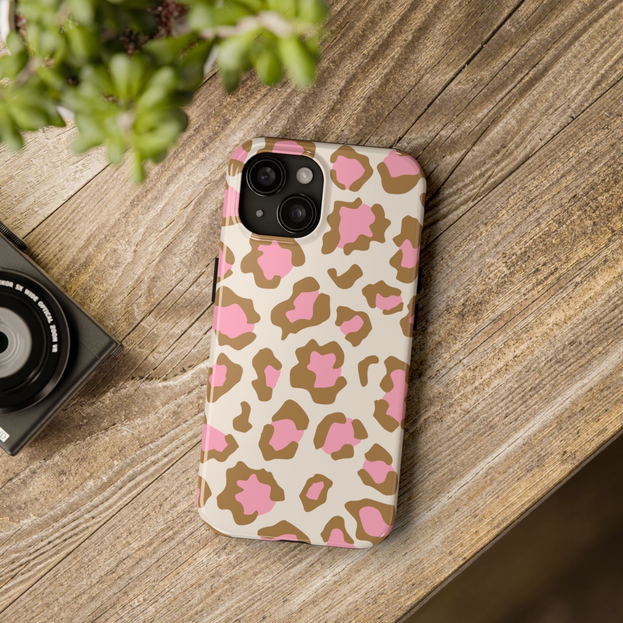Pink Leopard Tough Phone Case — Protective Animal Print Phone Cover